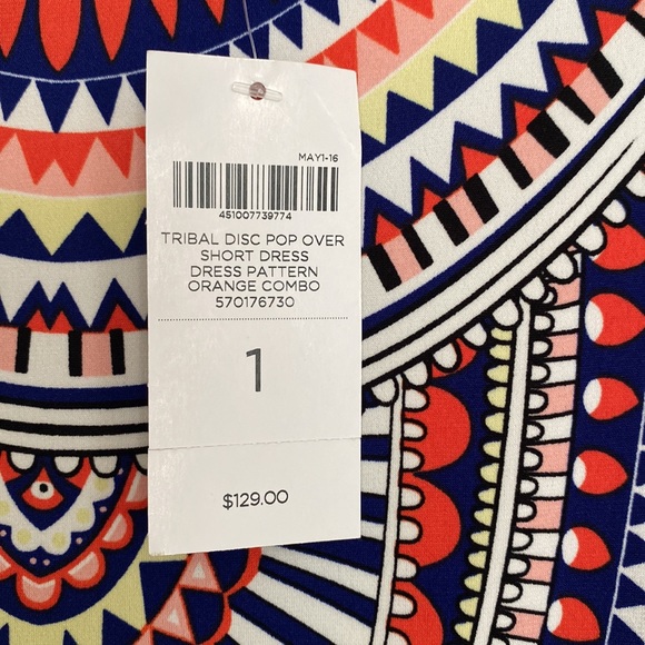 Chico’s tribal print popover dress. NWT size 1=8/10 - Picture 2 of 5